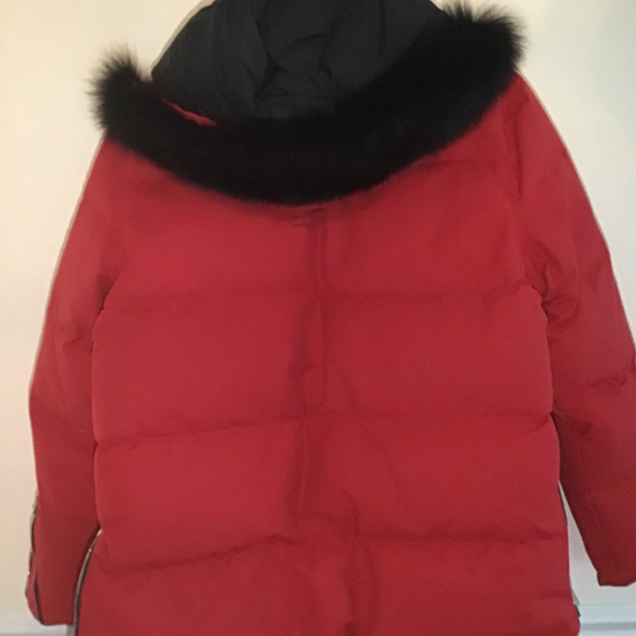 NWT Moose Knuckles Canada Down Filled Hoodie Fur Red/black Womens XXL - Picture 5 of 6
